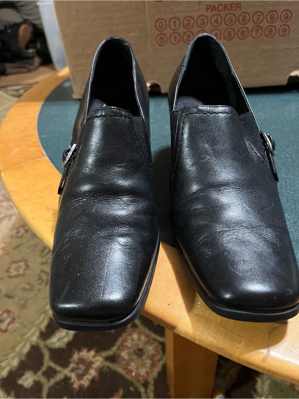 Liz Baker Black Leather Slip-On Monk Strap Loafers 8.5